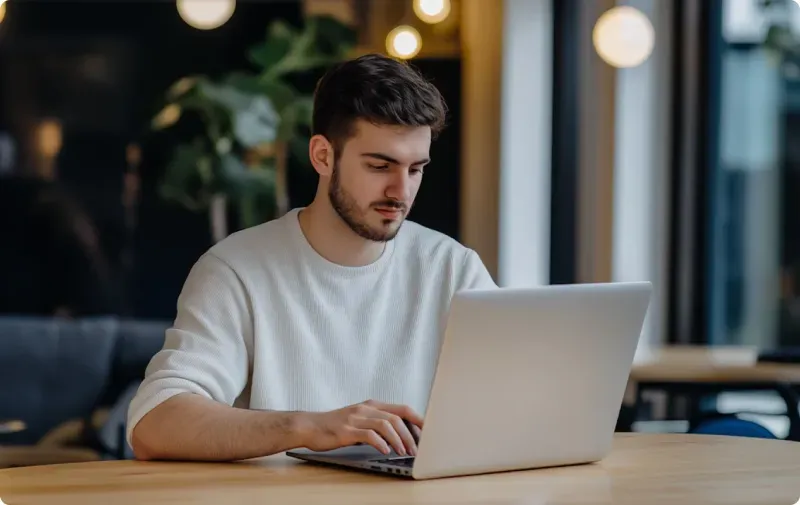 Working at desk